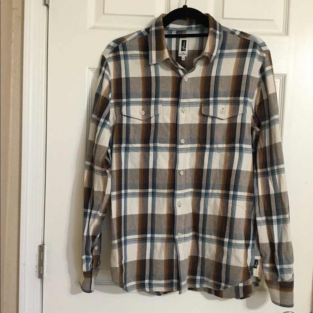 Howe Men’s Flanel Button Plaid Shirt Long Sleeve Sz.M
